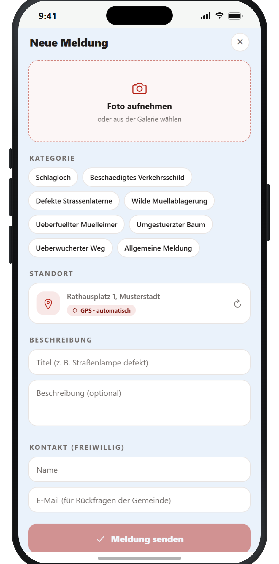 OwnCity App – Mangel melden
